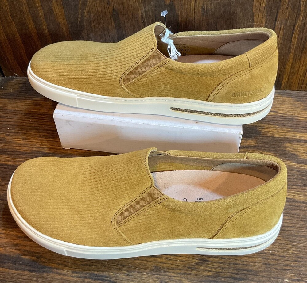 NEW Birkenstock Oswego Shoes Mens 10 Casual Taupe Suede Slip On Sneakers